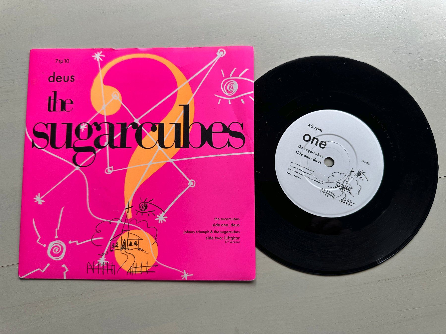 Schallplatten: SUGARCUBES rare Deus Single Synth Pop 80's Kult Indie Elect – Gebraucht aus Basel von Partridge