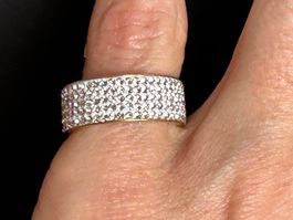 Ring vergoldet Steinkranz konstant(54.5)