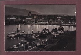 GENEVE de nuit - Bateau CGN - 1954