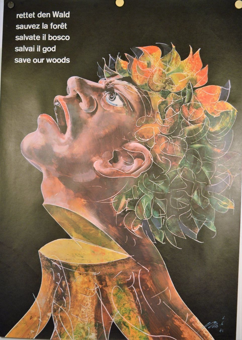 Foto & Immagini: Plakat, Rettet den Wald, Erni Hans, 1985 – Usato da Zürich venduto da Simmenf