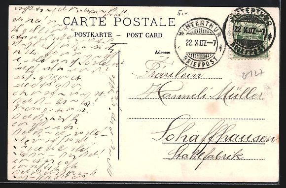 Cartoline postali: Winterthur, Gymnasium, Vorderansicht mit – Usato da Berlin venduto da bartko-reher 1