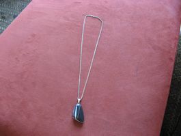 Silberkette 800 mit Achat Anhänger