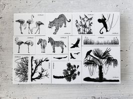 LaBlanche Stempelset Wildlife Flamingo, Zebra, Affe