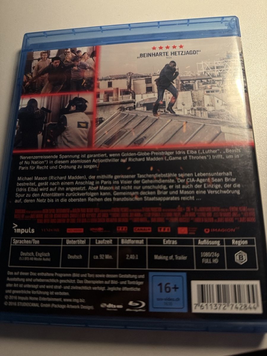 Tutti i DVDs: Action-Thriller Blu-ray "Bastille Day" mit Idris Elba! – Nuovo (secondo la descrizione) da Mümliswil venduto da fra_6gsn 1
