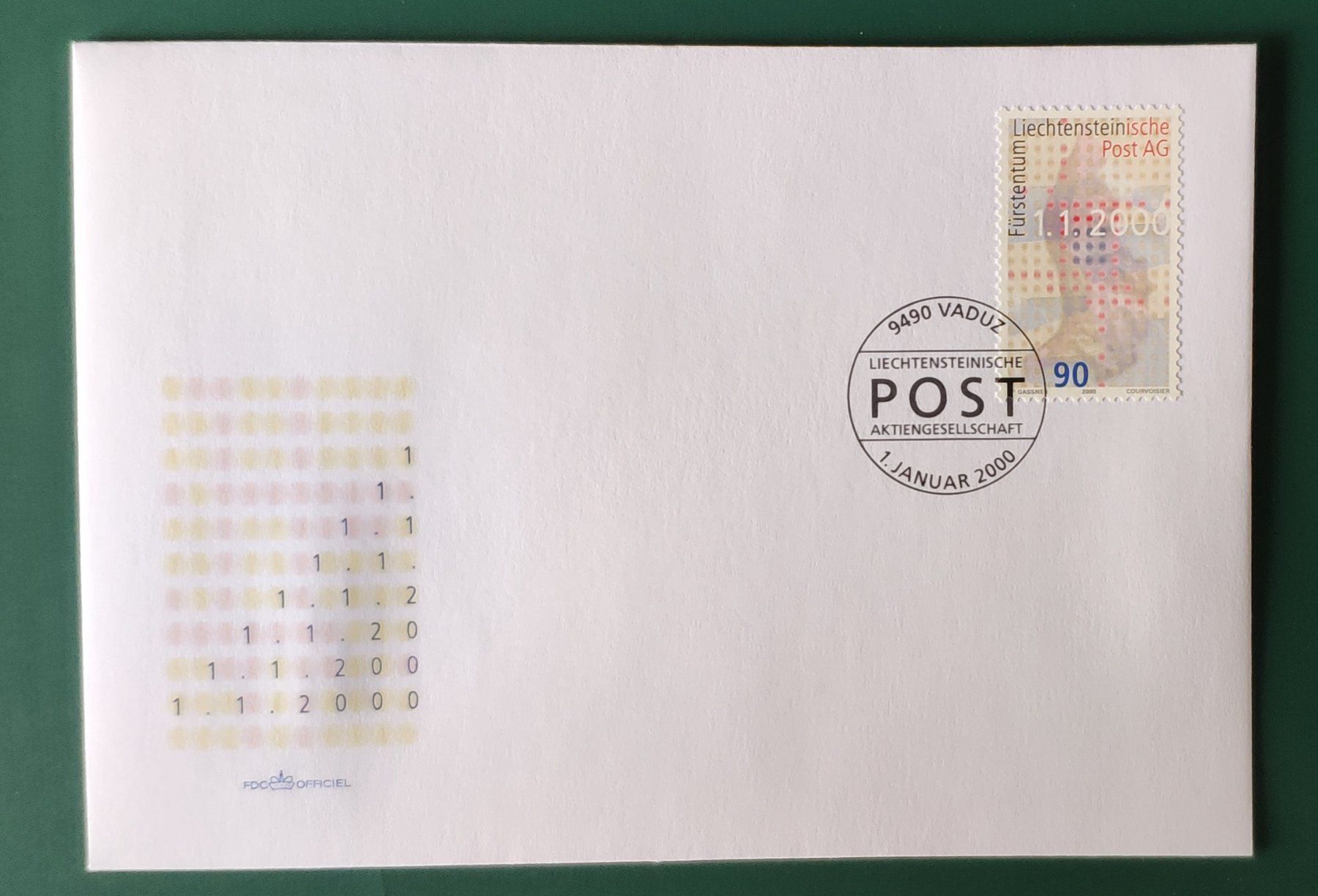 Tutti i francobolli: FDC Liechtenstein Post AG 1.1.2000 Erster Poststempel – Usato da Volketswil venduto da Spacepanda