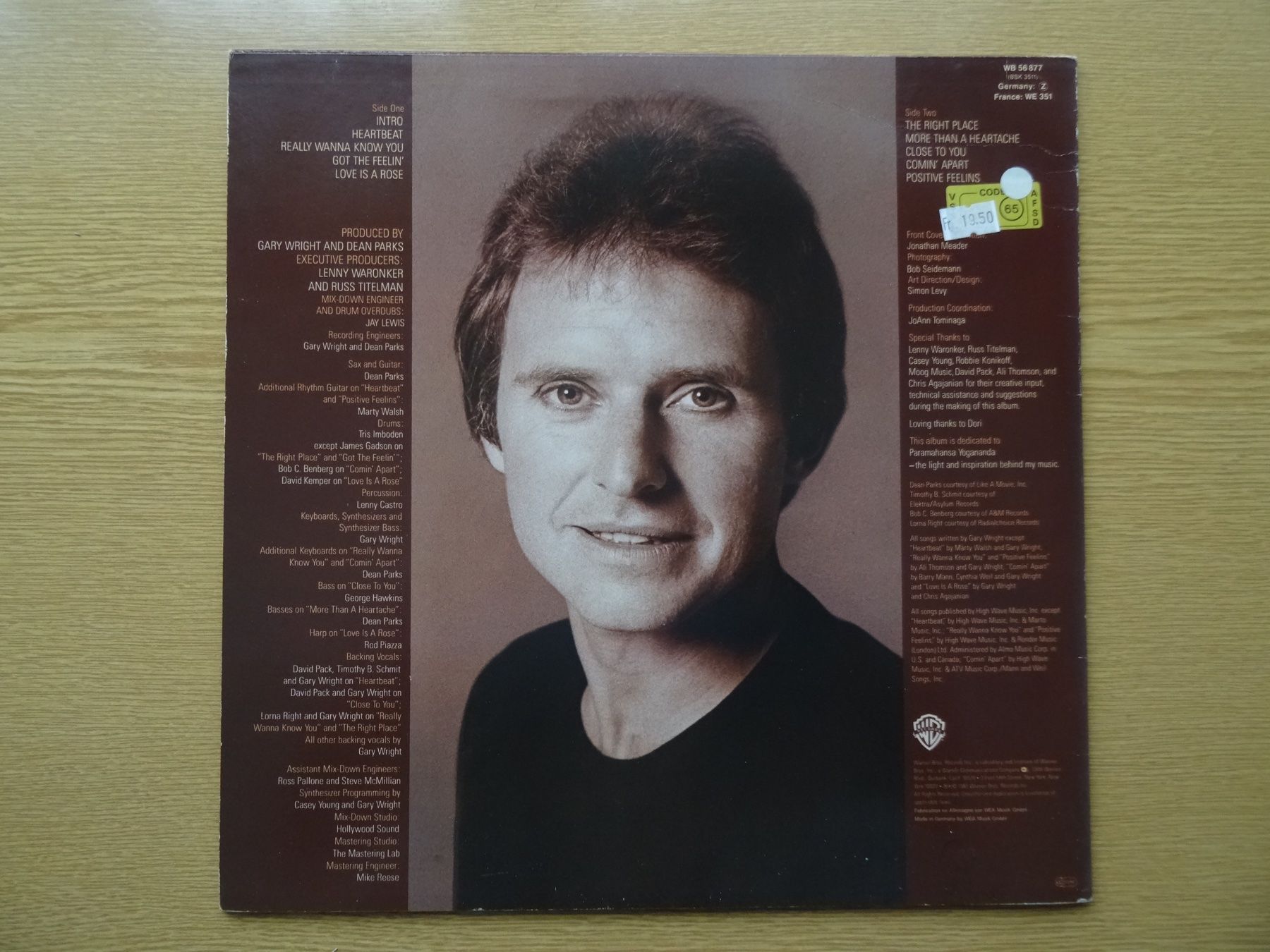 Dischi in vinile: Gary Wright: The Right Place Vinyl LP (1981) – Usato da Zürich venduto da burdan 1