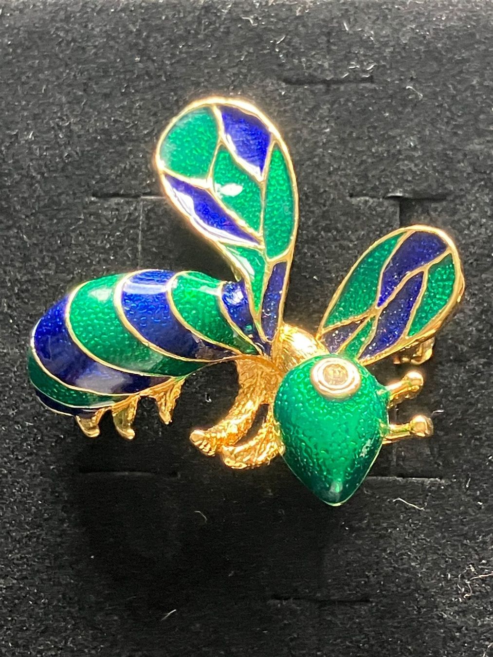 Broschen & Nadeln: Broche abeille vintage, émail, doré, strass – Gebraucht aus Peseux von Cresus27