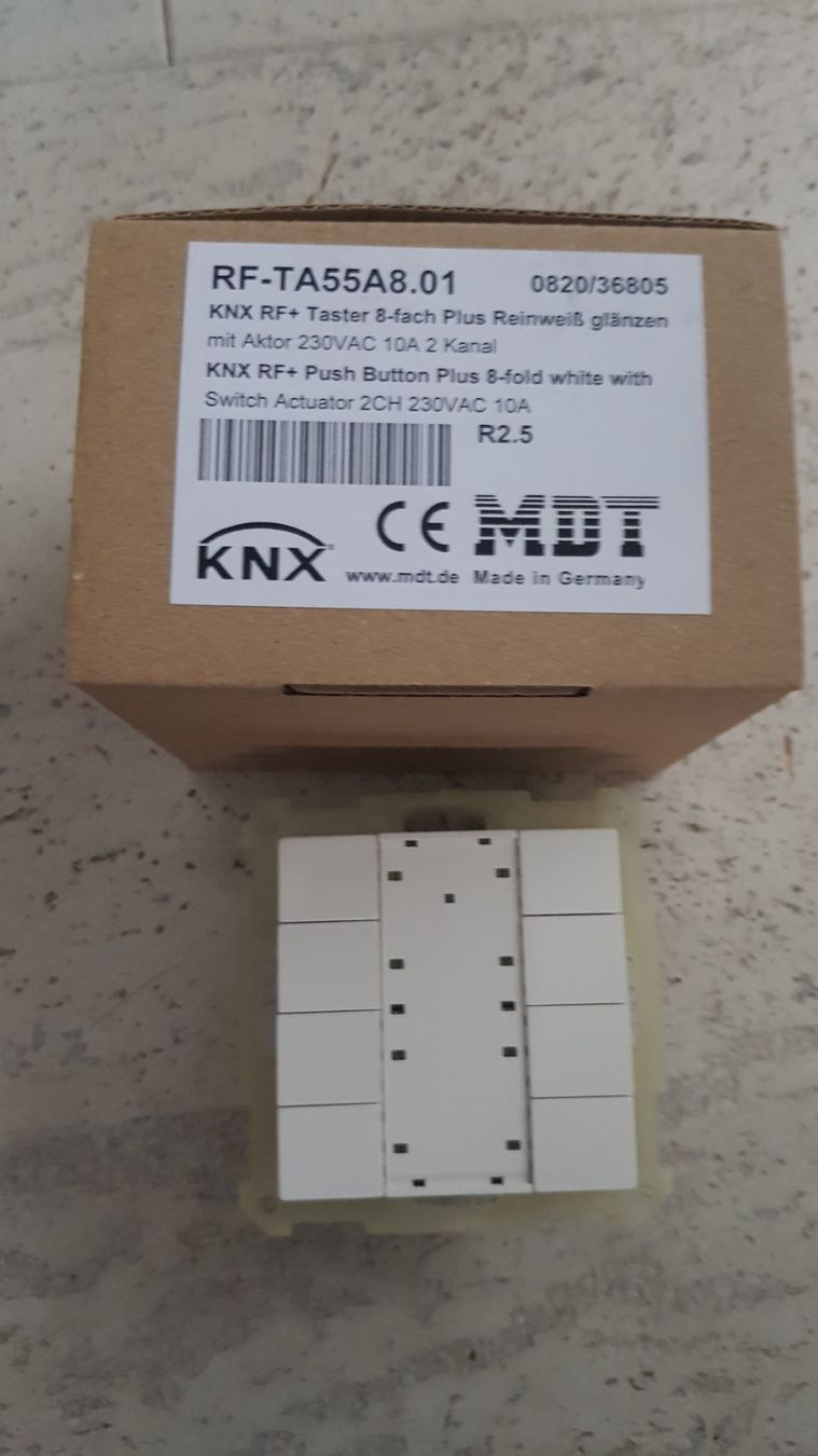 Componenti elettronici: MDT RF-TA55A8.01 KNX RF+ Funk Taster – Nuovo e nell'imballaggio originale da Näfels venduto da BonFra