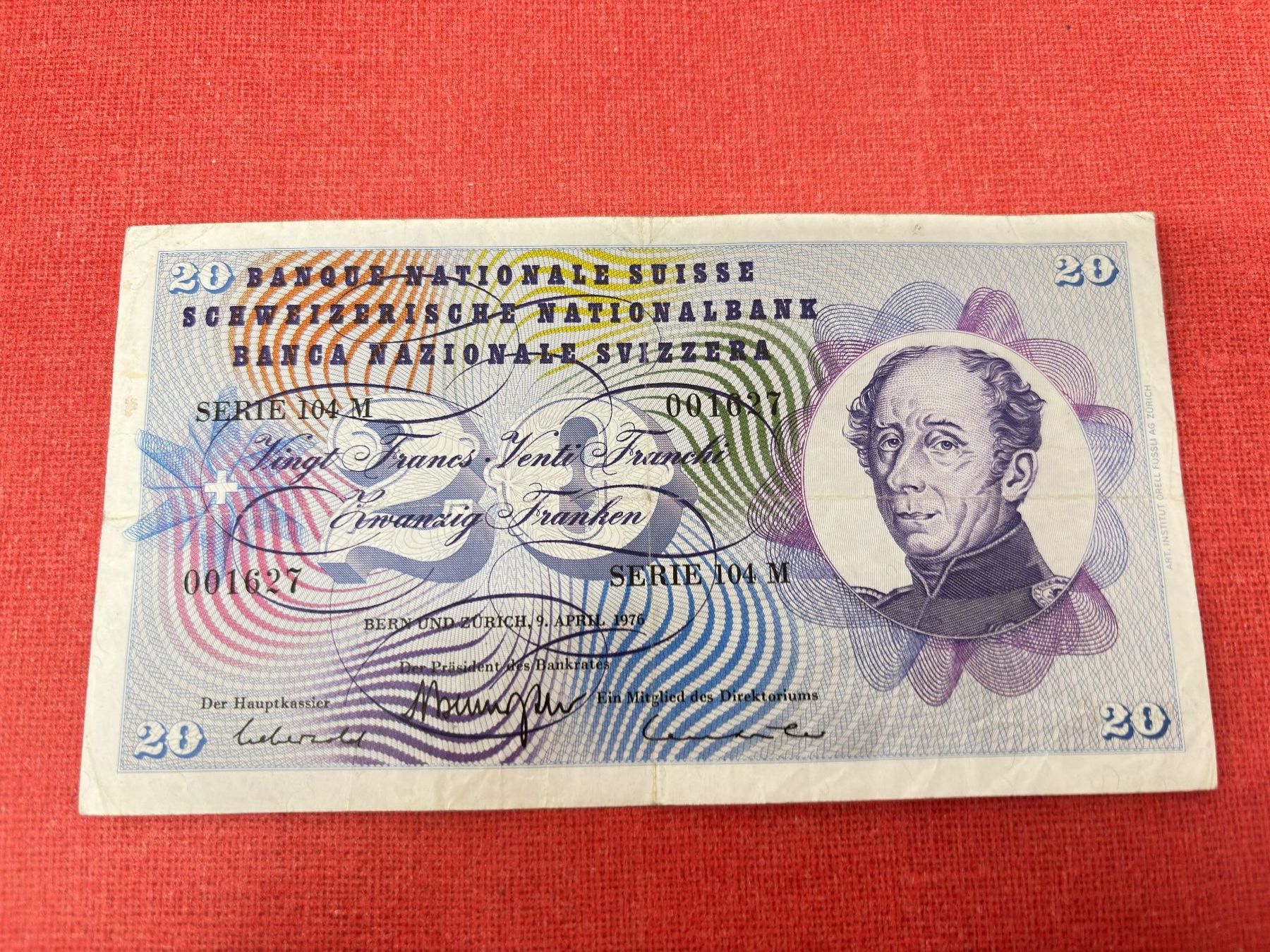 Banconote: 20 Franken Banknote 1976 gut erhalten – Usato da Ormalingen venduto da digital09