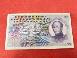 20 Franken Banknote 1976 gut erhalten