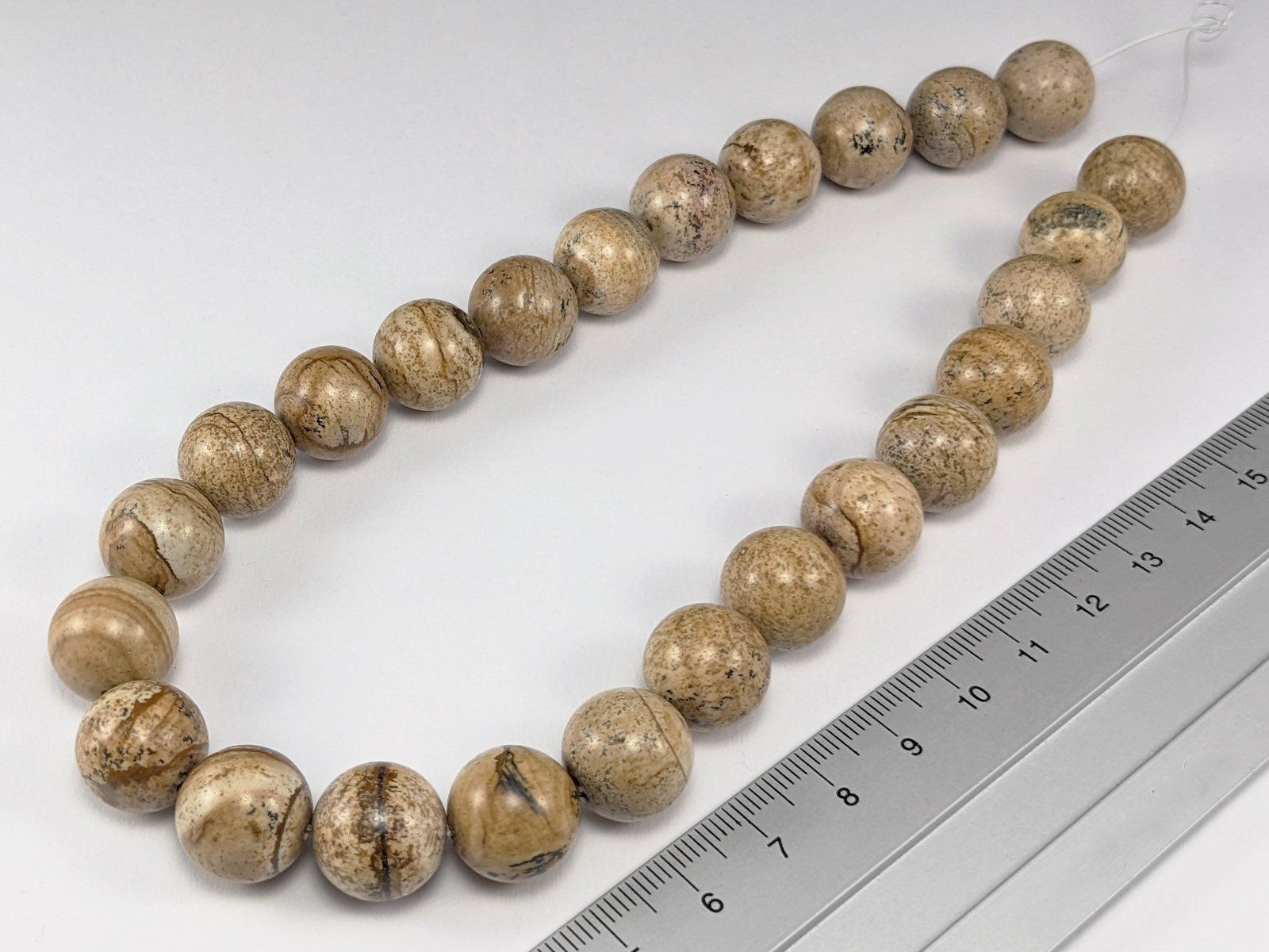 Minerali & Pietre curative: Landschaftsjaspis Strang 14mm – Nuovo e nell'imballaggio originale da Meilen venduto da GypsyCat