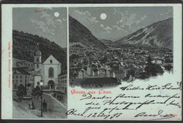 -Litho Gruss aus Chur , 1898