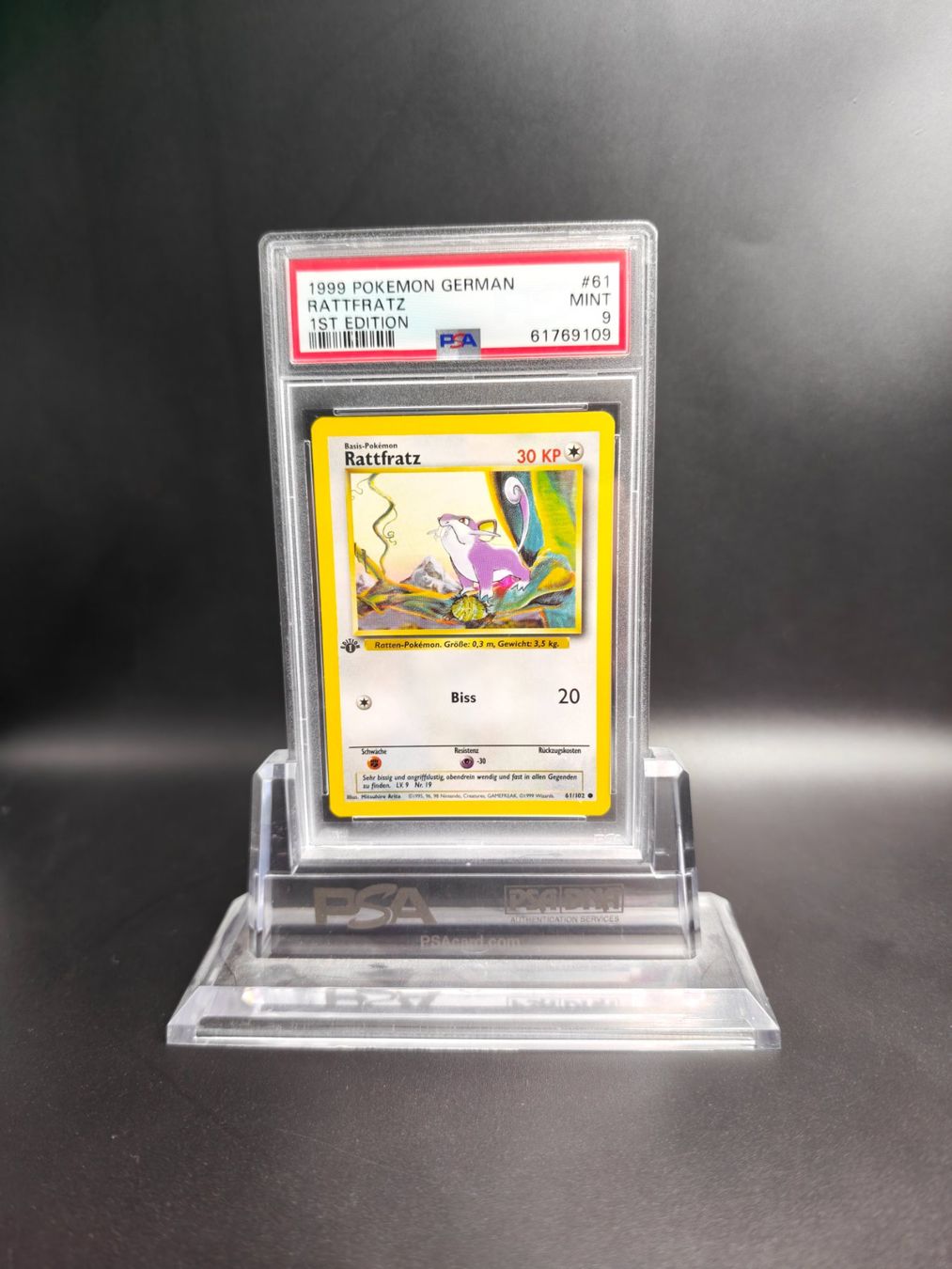Pokémon Carte collezionabili: PSA 9 Rattfratz 61/102 Basis Set 1.Edition Deutsch – Nuovo (secondo la descrizione) da Schwyz venduto da Tarek04