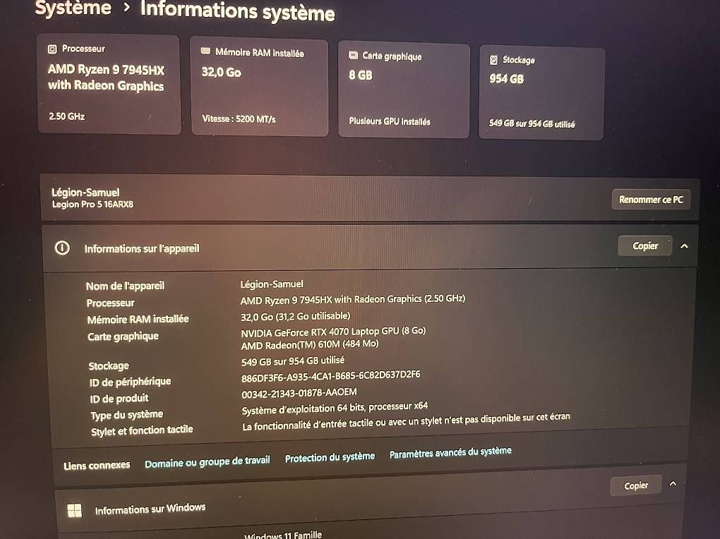 Lenovo Notebook: Lenovo Légion 5 Pro – Usato da Montricher venduto da sam_5nlw 2