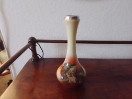 Vintage Flaschen Vase Hand gemalt