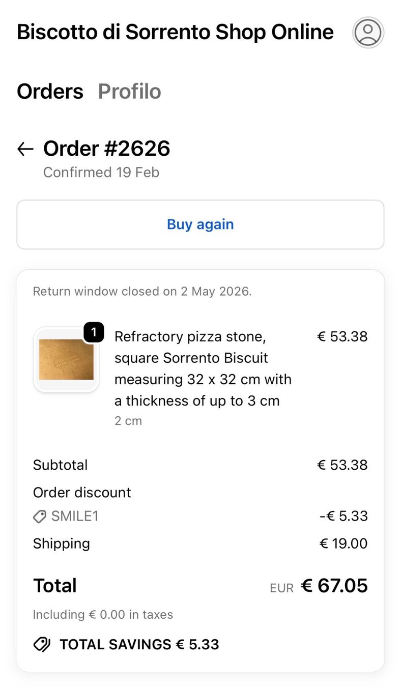 Forni per pizza: Biscotto Pizzastein (32x32cm) – Usato da Zürich venduto da monoroc 2