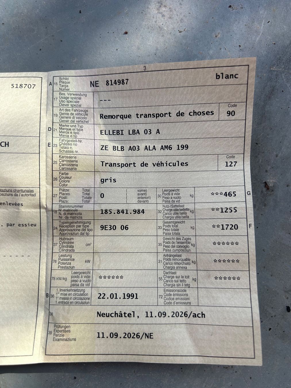 Ellebi Remorques: Remorque transport voiture – D'occasion à Bevaix par Deymeca 4