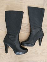 Gerry Weber Stiefel, Gr. 38, schwarz, Leder, Plateau, Herbst