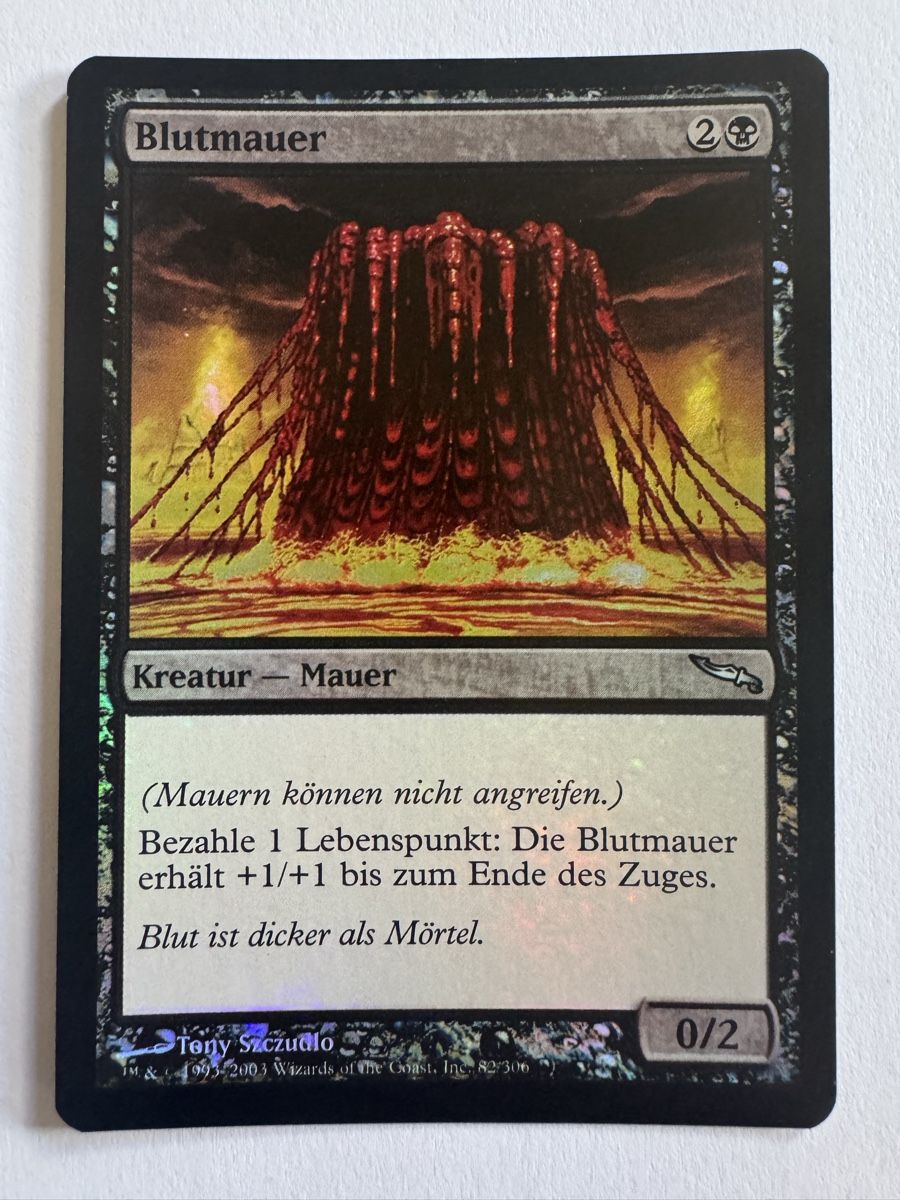 Magic The Gathering Carte collezionabili: MTG Blutmauer Foil Deutsch NM Scourge – Usato da Stadel venduto da bewinshop