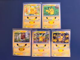 5x Pikachu 30th Celebration EN NM