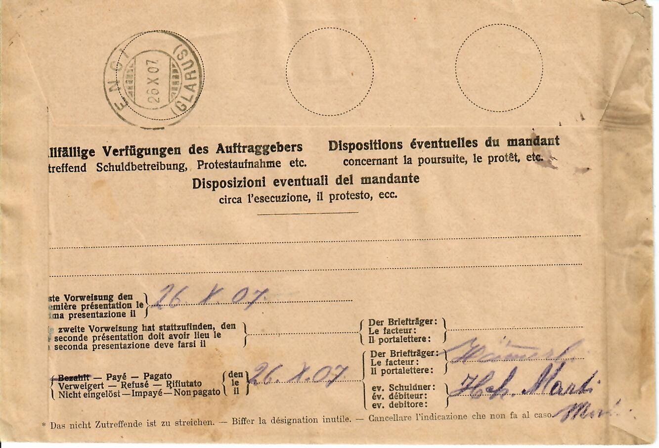 Tous les timbres: Brief, Oberurnen 1907 – D'occasion à Hochdorf par Ziegel-16 1
