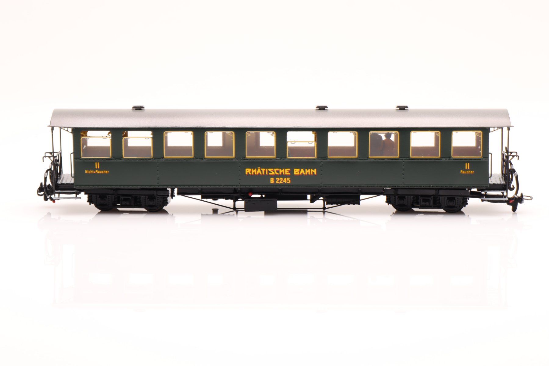 Wabu Modellini di ferrovie: Wabu 265.002 RhB Oldtimer 2. Klasse B2245 DC, H0m – Nuovo (secondo la descrizione) da Ried (Muotathal) venduto da Modellbahn.swiss 1