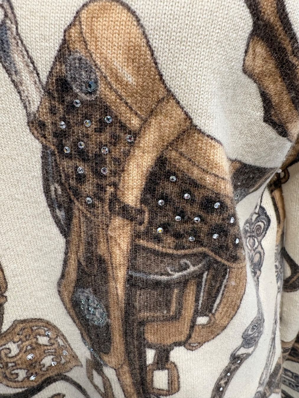 Maglioni & Felpe: Nice Connection Kaschmir Wolle Pullover Pferde Print 40 beig – Nuovo (secondo la descrizione) da Regensdorf venduto da secondchancefashion 1