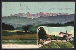 Bern, Gurten, Ortspartie mit Jungfrau-Pa