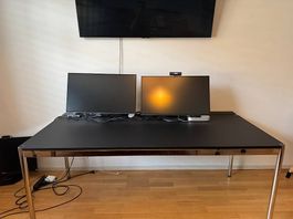 USM Haller Tisch Fenix, höhenverstellbar, 175 × 75 cm