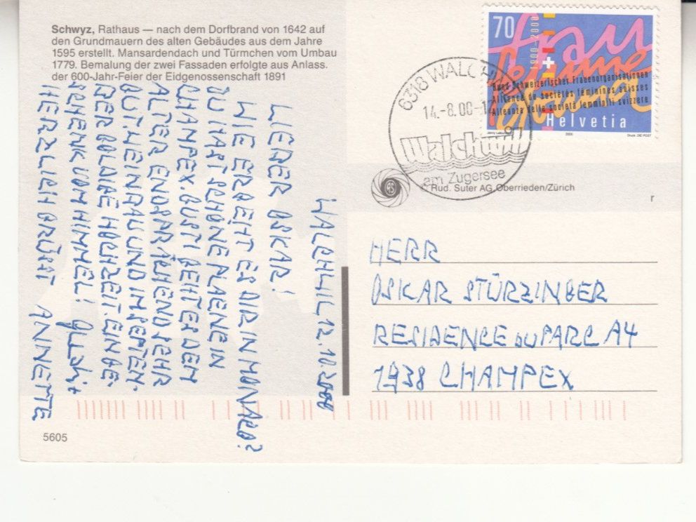 Cartoline postali: Schwyz 2000 – Usato da Bürglen TG venduto da StampGraf 1