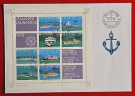 NABA LEMANEX SCHIFFE LAUSANNE LAC LEMAN BLOCK 23 59 FDC 1978
