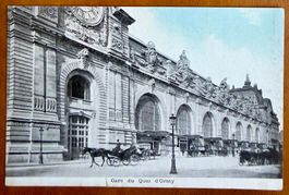PARIS - Gare du Quai d'Orsay - Calèche - Carte ancienne