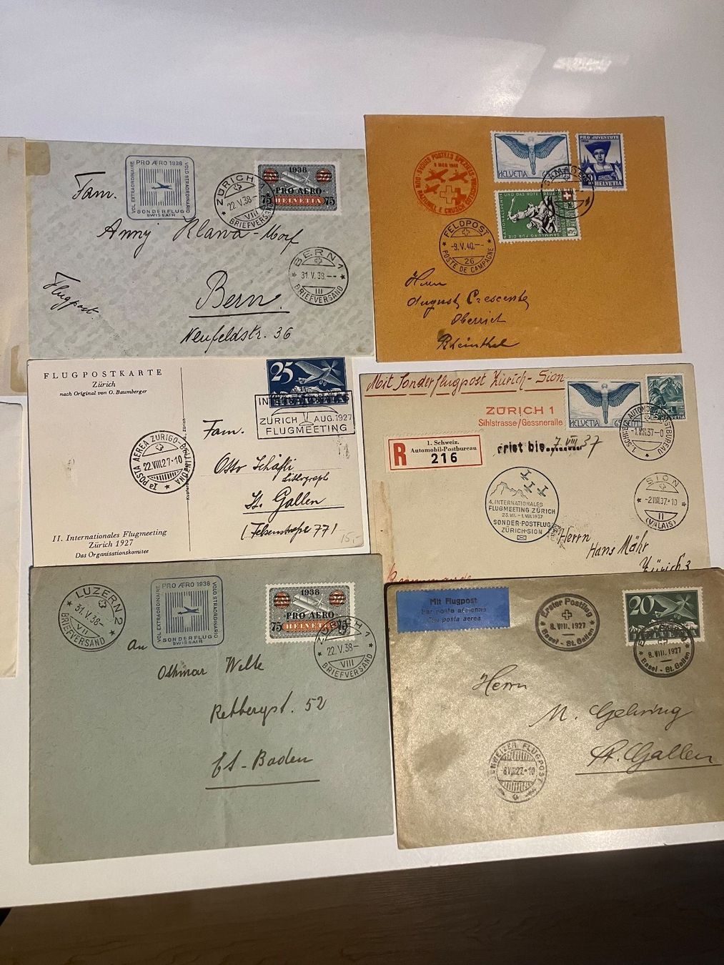 Alle Briefmarken: 10 diverse Flugpostbelege mit besseren – Gebraucht aus Baar von Ramona10 2