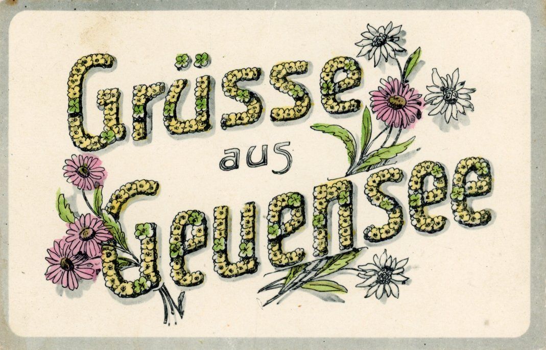 Ansichtskarten: Geuensee   LU   -   Gruss aus GEUENSEE       um  1952 – Gebraucht aus Brig von Valcards54