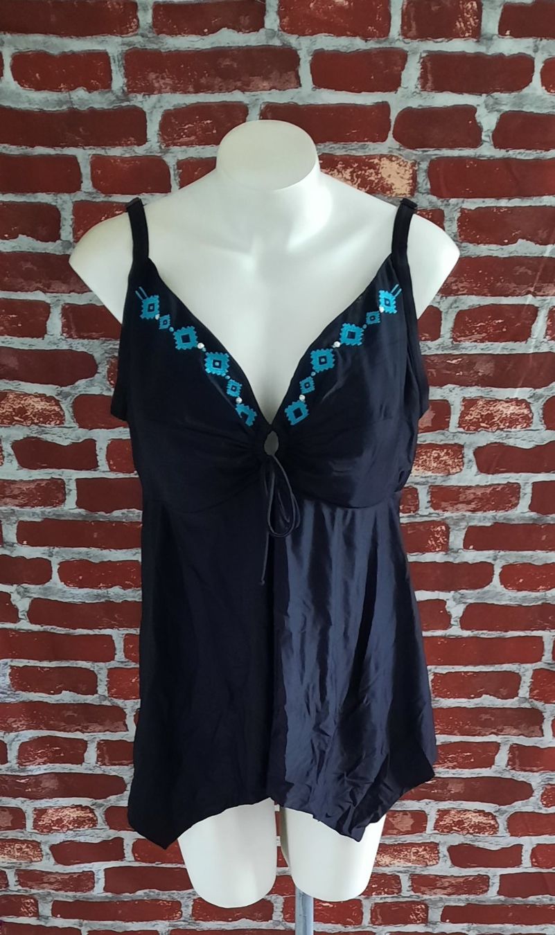 Costumi da bagno & Bikini: ULLA POPKEN Badekleid, Diamondmuster, Softcup Dunkelblau 54 – Usato da Seuzach venduto da VT-Collections2 1