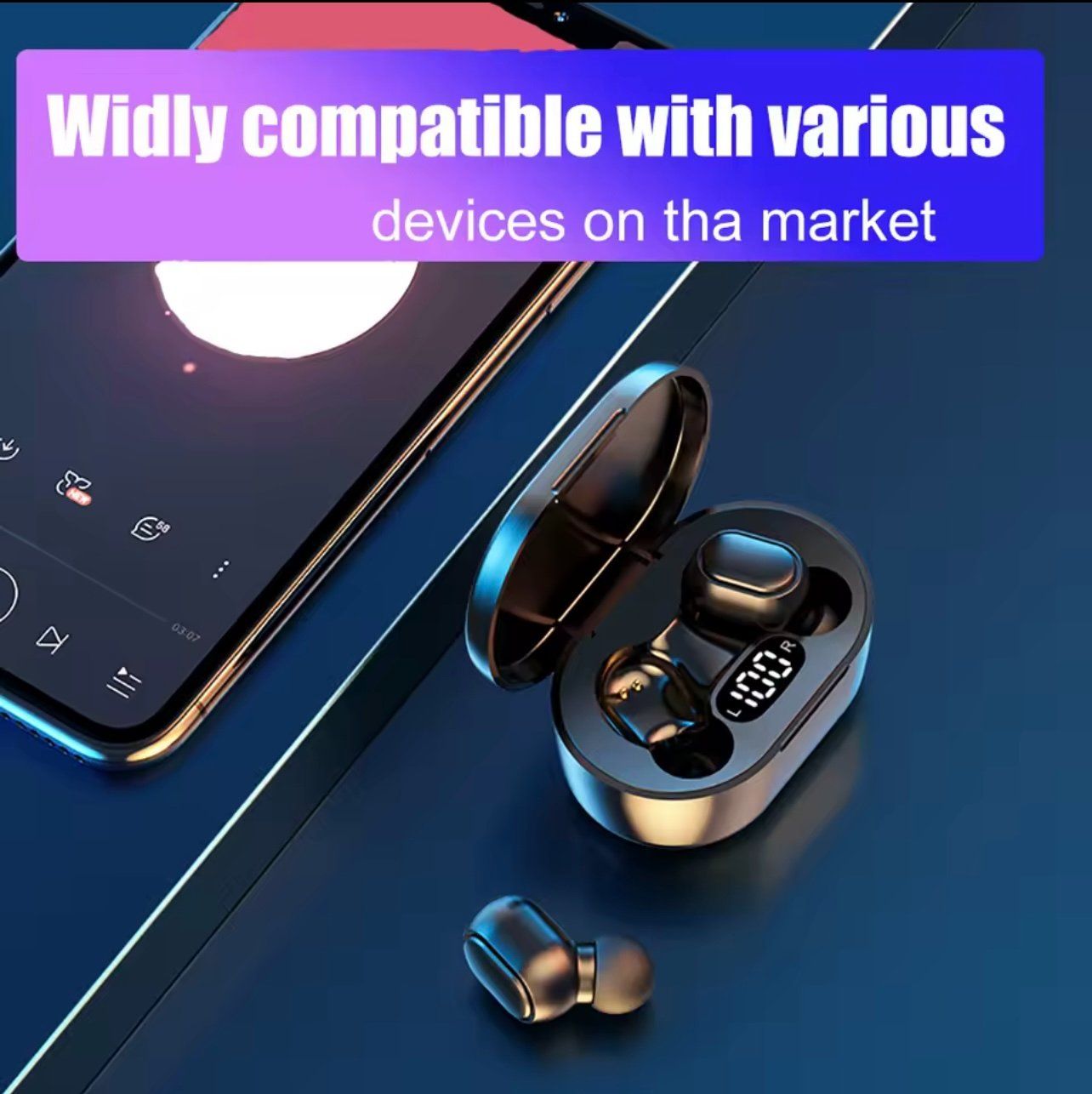 Tws Casques audio: E7S TWS Bluetooth Kopfhörer Schwarz mit LED Display – Neuf avec emballage d'origine à Eysins par pro_7lnq 1