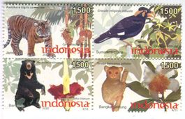 Briefmarken "Vögel & Tiere". Indonesien
