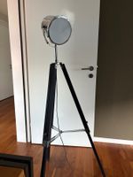 Vintage classic Stativlampe Holz schwarz Chrom NP CHF 295.—