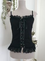Geschnürtes Gothi-Spitzentop Gr S *neu* "Scarlet Darkness"