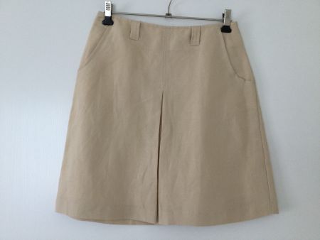 Beige Sommerrock, Gr. 36 aus Leinen und Viskose plus Gürtel