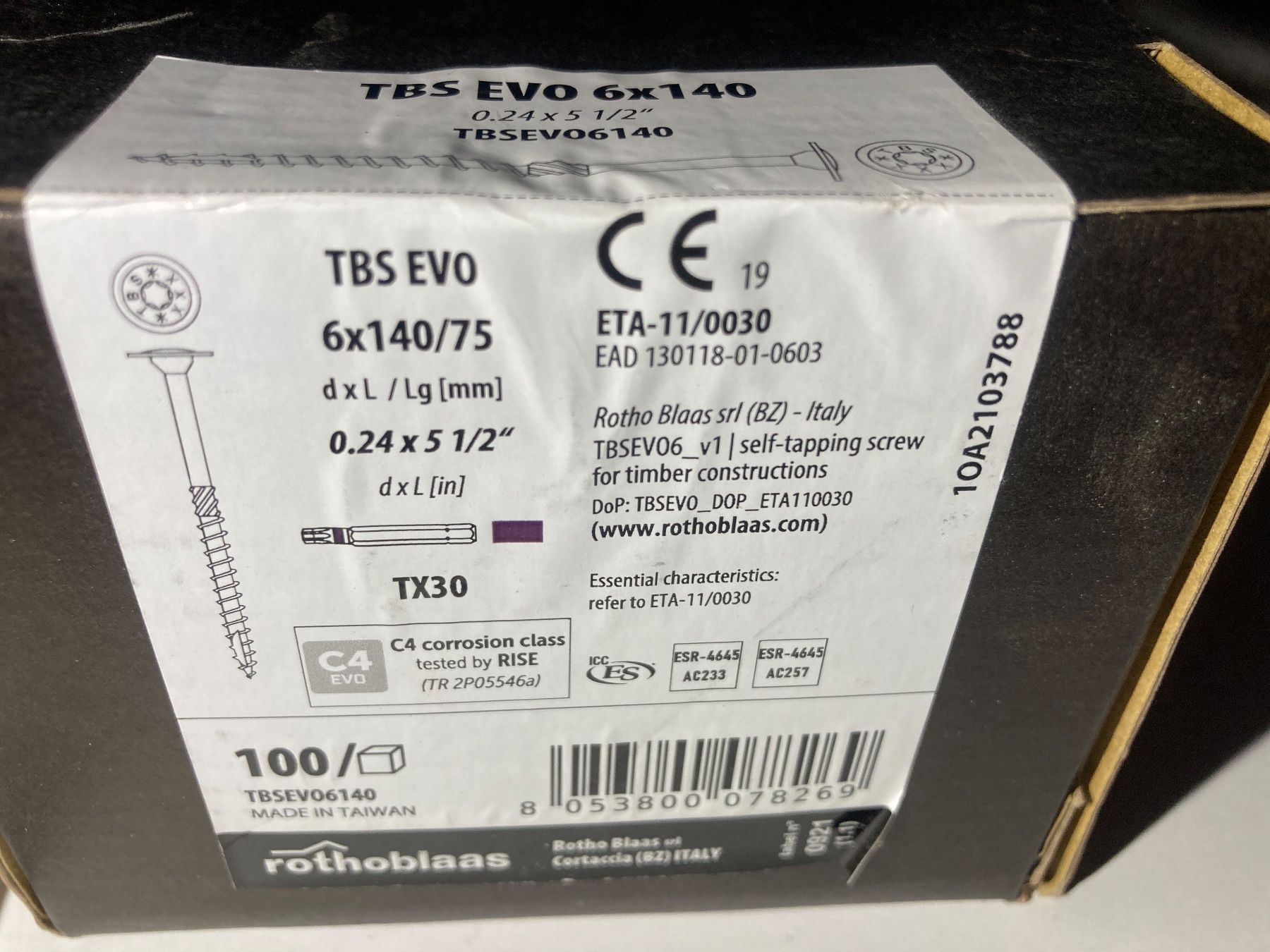 Eisenwaren: Vis Rothoblaas TBS EVO 6 x 140 mm – Neu und originalverpackt aus Villaz-St-Pierre von Matierart 3