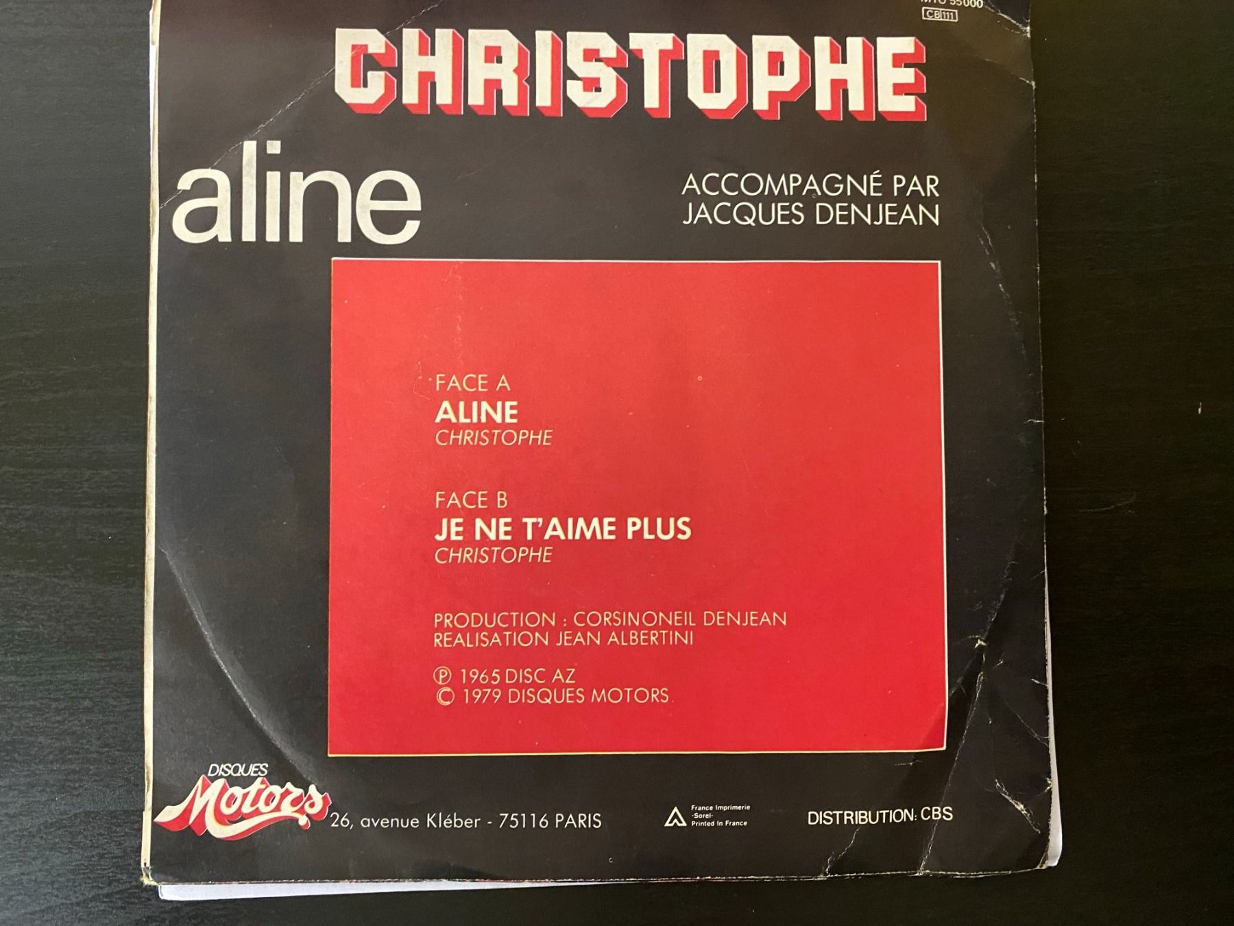Dischi in vinile: Christophe – Aline [7" Single FR] – Usato da Tamins venduto da Dark-Skull-Vinyl 1