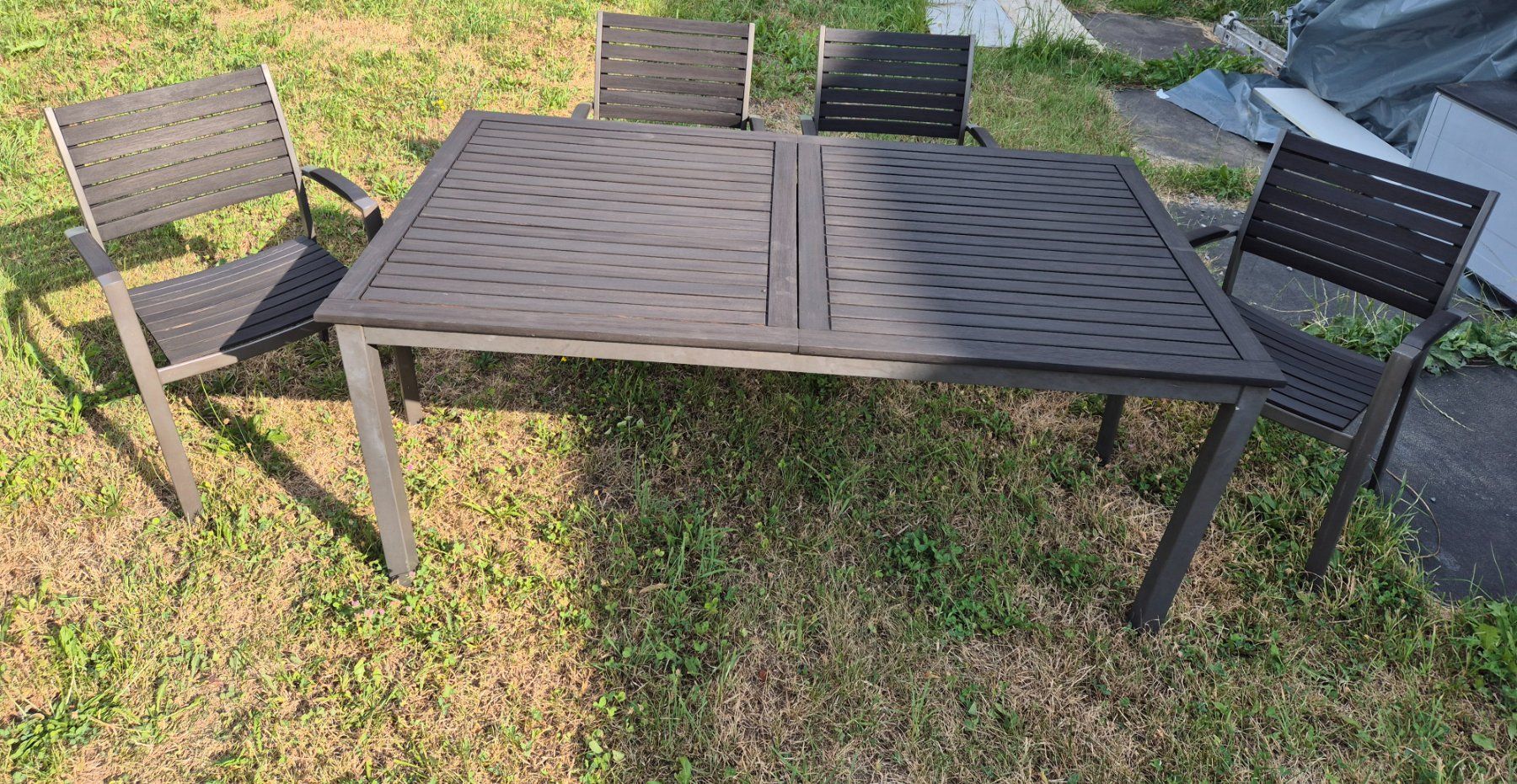 Set de table et chaises: Gartentisch mit Stühlen dunkelgrau Metall Kunststoff – D'occasion à kaltbrunn par kralj02 6