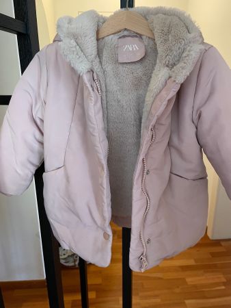 Zara winter jacket for girls, size 98 (2-3 years), pink, top