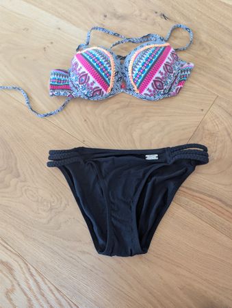 Buffalo Bikini-Set bunt gemustert mit schwarzem Slip Gr. 38