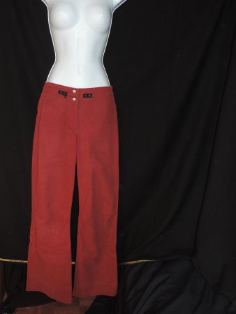 pantalon droit rouge bordeaux