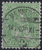 25 Rp. Sitzende Helvetia mit Vollstempel MAENNEDORF 14 IX 76
