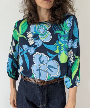 Bluse Betty Barclay floral blau grün Grösse 38