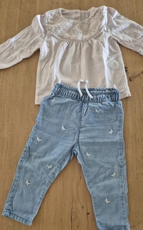 Set Oberteil und Hose Schmetterling-Muster 🦋 C&A Grösse 74