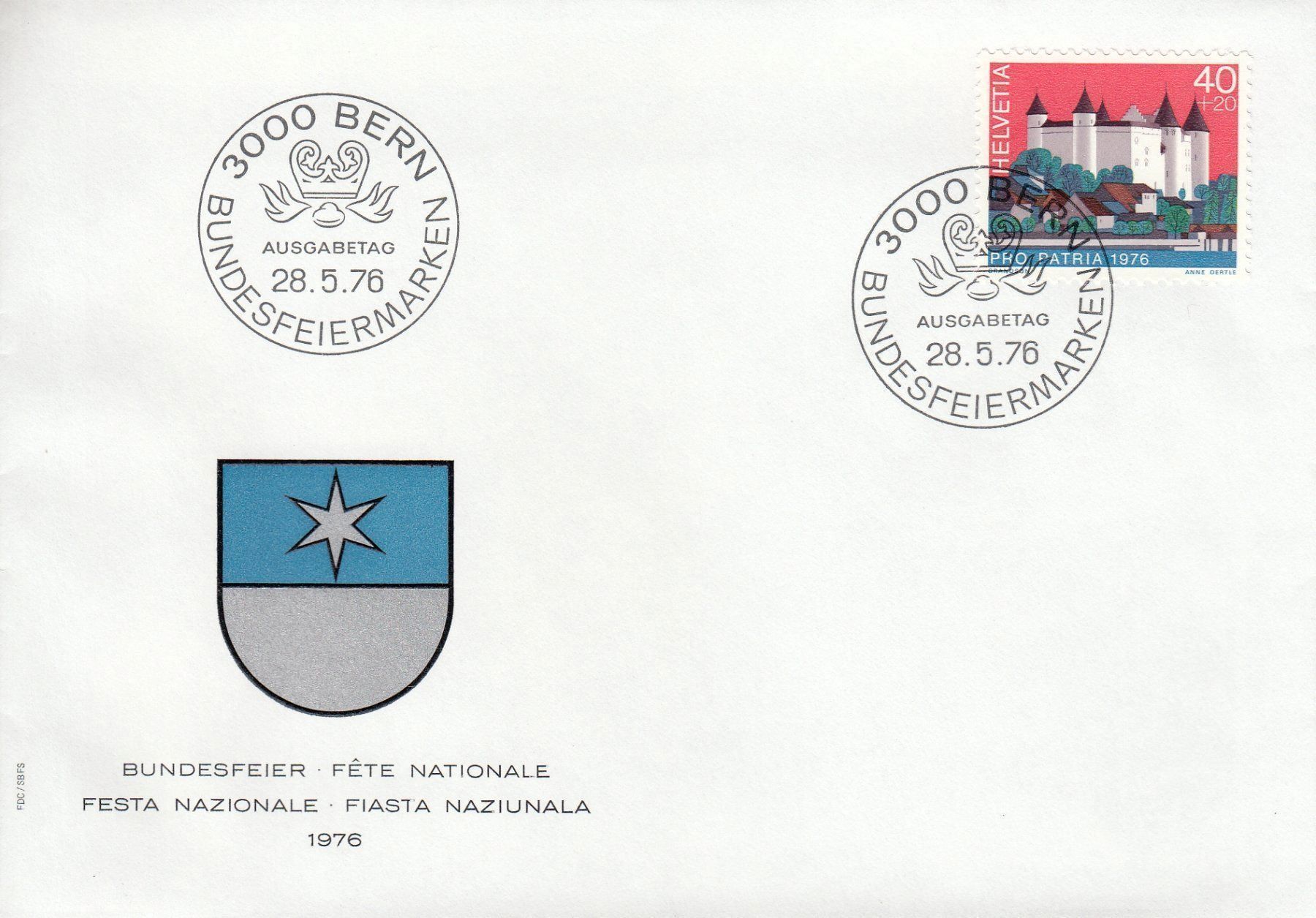 Tutti i francobolli: 1976 Pro Patria 4 FDC – Usato da Spreitenbach venduto da Mustang_1105 2